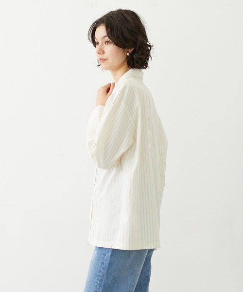MILKFED.（ミルクフェド）の「STRIPED PAJAMA SHIRT（シャツ/ブラウス・レディース・オフホワイト/ライトピンク/ライトブルー・ONE SIZE）」の8枚目の写真