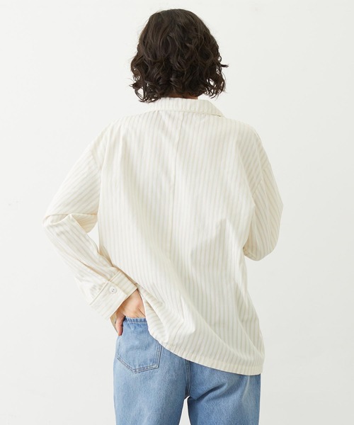 MILKFED.（ミルクフェド）の「STRIPED PAJAMA SHIRT（シャツ/ブラウス・レディース・オフホワイト/ライトピンク/ライトブルー・ONE SIZE）」の9枚目の写真