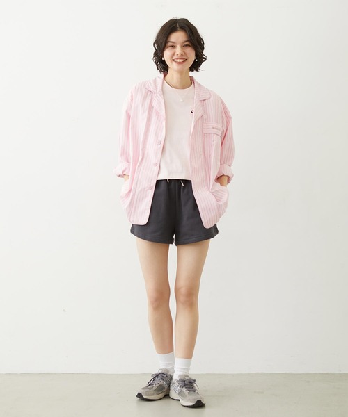 MILKFED.（ミルクフェド）の「STRIPED PAJAMA SHIRT（シャツ/ブラウス・レディース・オフホワイト/ライトピンク/ライトブルー・ONE SIZE）」の14枚目の写真