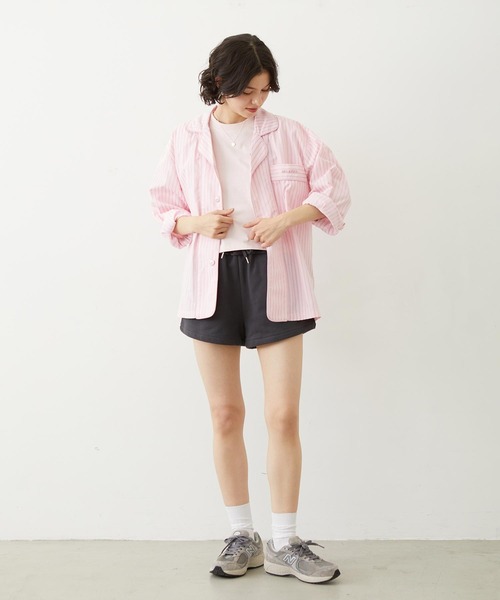 MILKFED.（ミルクフェド）の「STRIPED PAJAMA SHIRT（シャツ/ブラウス・レディース・オフホワイト/ライトピンク/ライトブルー・ONE SIZE）」の16枚目の写真