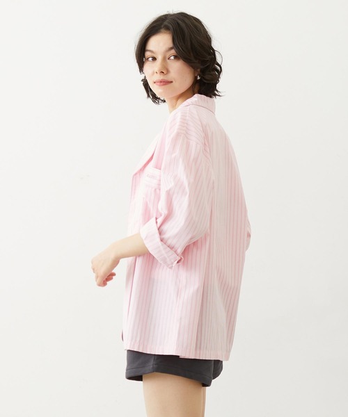 MILKFED.（ミルクフェド）の「STRIPED PAJAMA SHIRT（シャツ/ブラウス・レディース・オフホワイト/ライトピンク/ライトブルー・ONE SIZE）」の12枚目の写真