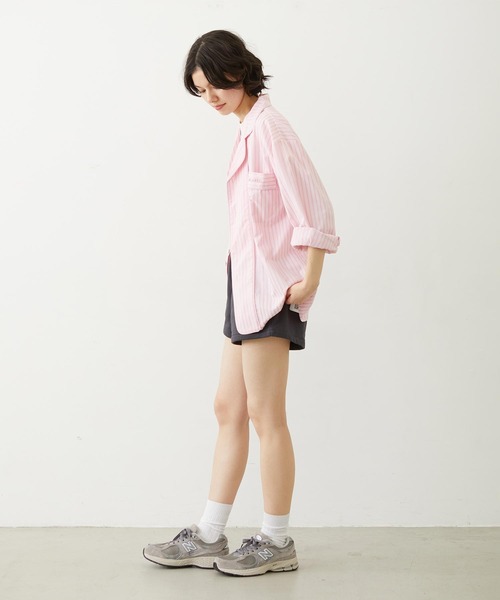 MILKFED.（ミルクフェド）の「STRIPED PAJAMA SHIRT（シャツ/ブラウス・レディース・オフホワイト/ライトピンク/ライトブルー・ONE SIZE）」の17枚目の写真