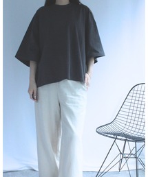 モックネックワイドカットソー