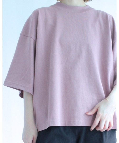 amini(アミニ)の「モックネックワイドカットソー(Tシャツ/カットソー・レディース・ブラック/アイボリー/ピンク/チャコールグレー・MEDIUM)」の11枚目の写真