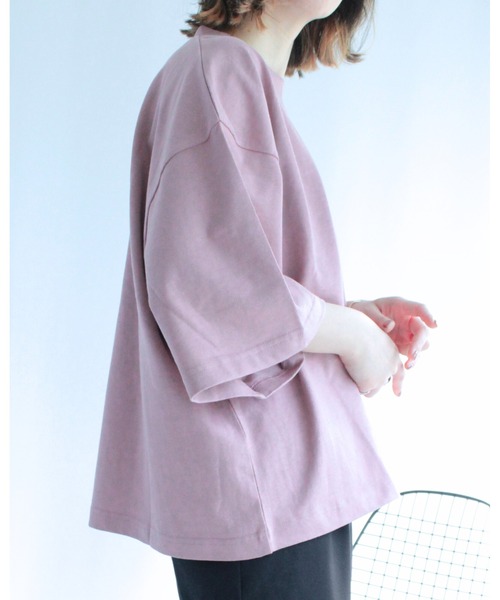 amini(アミニ)の「モックネックワイドカットソー(Tシャツ/カットソー・レディース・ブラック/アイボリー/ピンク/チャコールグレー・MEDIUM)」の12枚目の写真