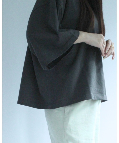amini(アミニ)の「モックネックワイドカットソー(Tシャツ/カットソー・レディース・ブラック/アイボリー/ピンク/チャコールグレー・MEDIUM)」の14枚目の写真