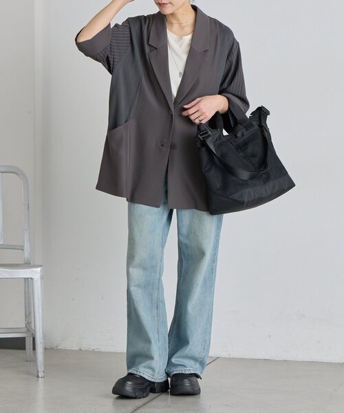 ear PAPILLONNER(イアパピヨネ)の「sampo×earヤシ柄トートバッグ《A4サイズ対応/撥水》(トートバッグ・レディース・ブラック系その他/ブラック・FREE)」の21枚目の写真