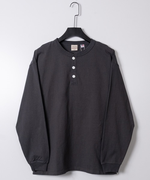 Goodwear（グッドウェア）の「【h】〔Goodwear/グッドウェア〕USAコットン ヘビーウェイト ヘンリーネック ロングスリーブTシャツ/無地（Tシャツ/カットソー・メンズ・チャコールグレー/ブラック/ホワイト/ネイビー/ブルー系その他・SMALL/MEDIUM/LARGE）」の3枚目の写真