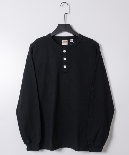 Goodwear（グッドウェア）の「【h】〔Goodwear/グッドウェア〕USAコットン ヘビーウェイト ヘンリーネック ロングスリーブTシャツ/無地（Tシャツ/カットソー・メンズ・チャコールグレー/ブラック/ホワイト/ネイビー/ブルー系その他・SMALL/MEDIUM/LARGE）」の2枚目の写真