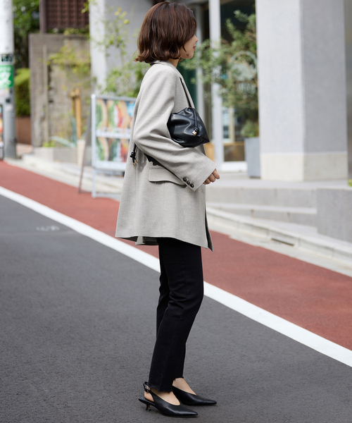 SLOBE IENA（スローブイエナ）の「《WEB限定/セットアップ対応可/追加3》ウォッシャブルツイルダブルジャケット（テーラードジャケット・レディース・グレー・38/36）」の4枚目の写真