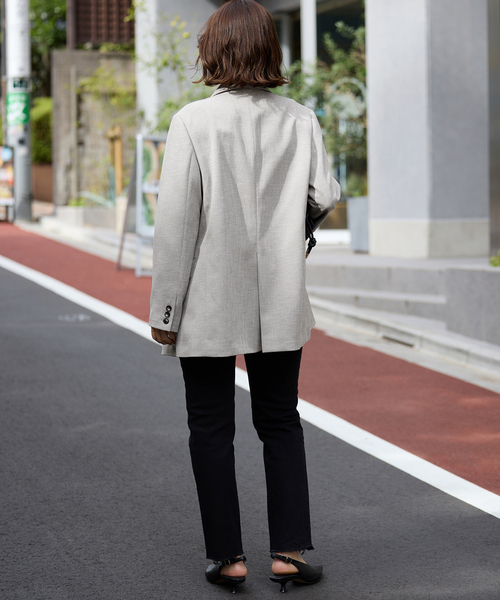 SLOBE IENA（スローブイエナ）の「《WEB限定/セットアップ対応可/追加3》ウォッシャブルツイルダブルジャケット（テーラードジャケット・レディース・グレー・38/36）」の7枚目の写真