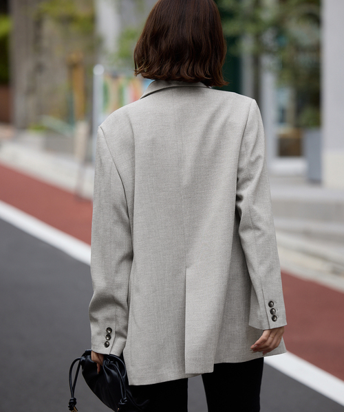 SLOBE IENA（スローブイエナ）の「《WEB限定/セットアップ対応可/追加3》ウォッシャブルツイルダブルジャケット（テーラードジャケット・レディース・グレー・38/36）」の11枚目の写真