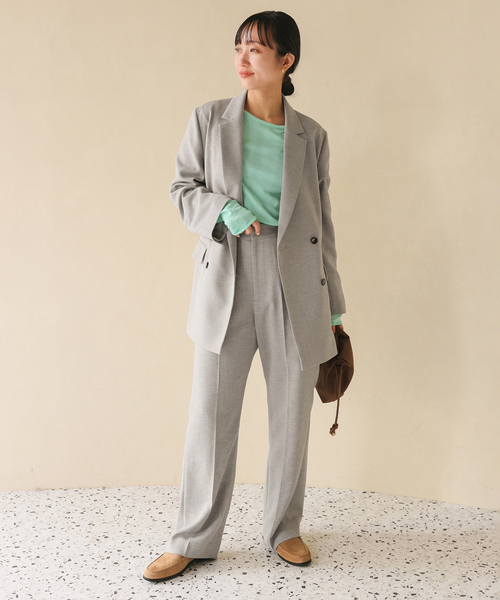 SLOBE IENA（スローブイエナ）の「《WEB限定/セットアップ対応可/追加3》ウォッシャブルツイルダブルジャケット（テーラードジャケット・レディース・グレー・38/36）」の15枚目の写真