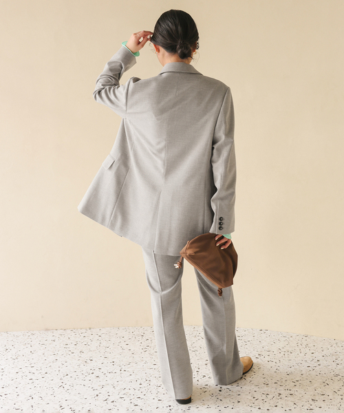 SLOBE IENA（スローブイエナ）の「《WEB限定/セットアップ対応可/追加3》ウォッシャブルツイルダブルジャケット（テーラードジャケット・レディース・グレー・38/36）」の16枚目の写真