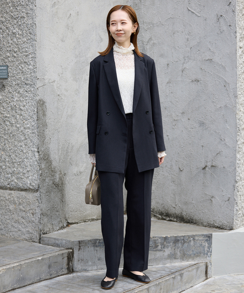 SLOBE IENA(スローブイエナ)の「《WEB限定/セットアップ対応可/追加3》ウォッシャブルツイルダブルジャケット(テーラードジャケット・レディース・グレー/ネイビー・38/36)」の13枚目の写真