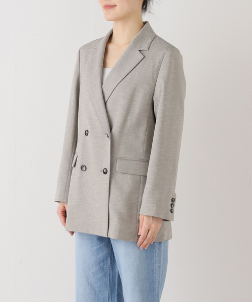 SLOBE IENA（スローブイエナ）の「《WEB限定/セットアップ対応可/追加3》ウォッシャブルツイルダブルジャケット（テーラードジャケット・レディース・グレー・38/36）」の13枚目の写真