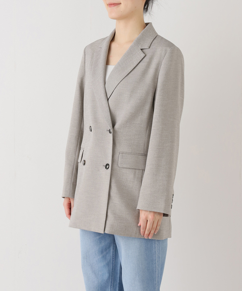 SLOBE IENA（スローブイエナ）の「《WEB限定/セットアップ対応可/追加3》ウォッシャブルツイルダブルジャケット（テーラードジャケット・レディース・グレー・38/36）」の14枚目の写真