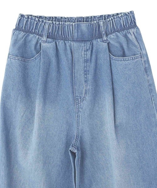 Green　Parks（グリーンパークス）の「ウエストタックコクーンデニムパンツ（デニムパンツ・レディース・インディゴブルー/ライトインディゴブルー/アイボリー・FREE）」の18枚目の写真