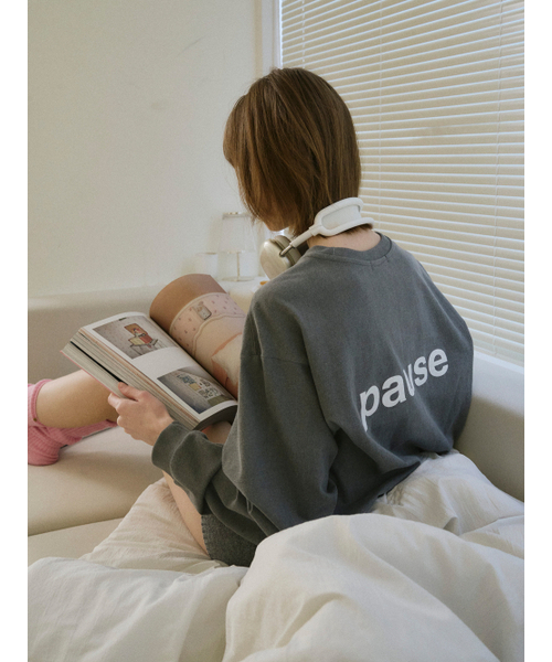 TINKNIT(ティンニット)の「パースプリントスウェットシャツ_チャコール(Tシャツ/カットソー・レディース・その他・FREE)」の2枚目の写真