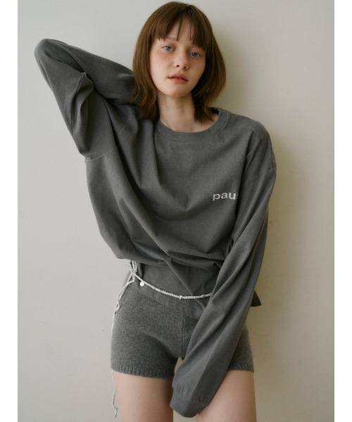TINKNIT(ティンニット)の「パースプリントスウェットシャツ_チャコール(Tシャツ/カットソー・レディース・その他・FREE)」の4枚目の写真