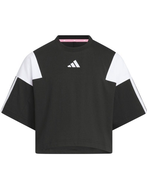 adidas（アディダス）の「アディダス adidas カラーブロック オーバーサイズ 半袖Tシャツ（Tシャツ/カットソー・キッズ・ブラック/ピンク・120cm/130cm/140cm/150cm/160cm）」の2枚目の写真