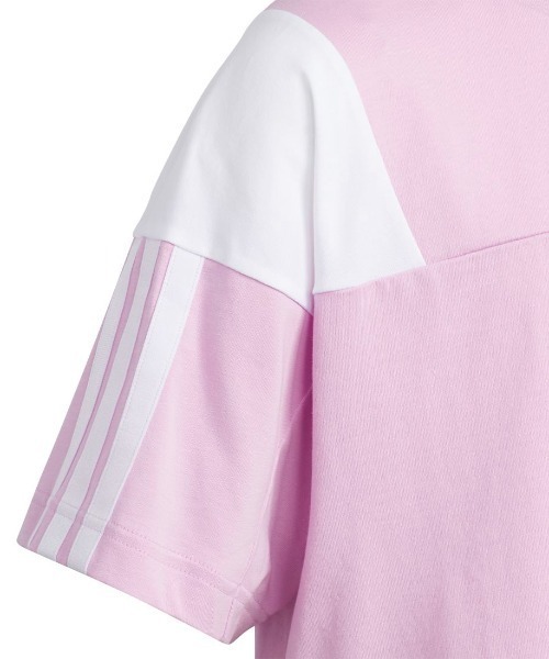 adidas（アディダス）の「アディダス adidas カラーブロック オーバーサイズ 半袖Tシャツ（Tシャツ/カットソー・キッズ・ブラック/ピンク・120cm/130cm/140cm/150cm/160cm）」の6枚目の写真