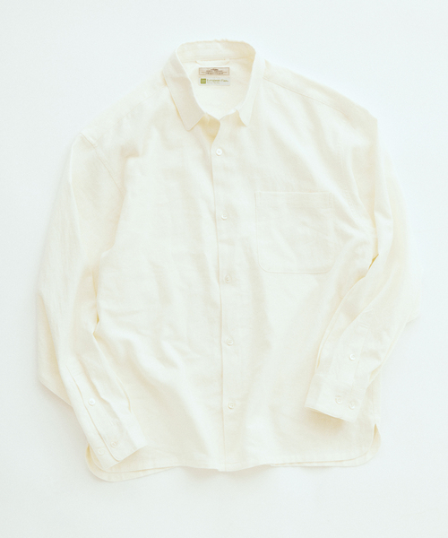 JOURNAL STANDARD relume（ジャーナルスタンダード　レリューム）の「European Flax / ヨーロピアンフラックス リネン/レーヨン シャツ（シャツ/ブラウス・メンズ・アーミー/ブラウン/ネイビー/ホワイト系その他・LARGE/MEDIUM）」の2枚目の写真
