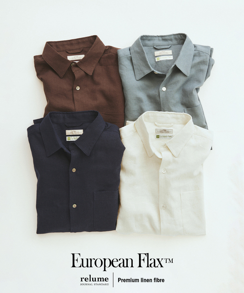 JOURNAL STANDARD relume(ジャーナルスタンダード レリューム)の「European Flax / ヨーロピアンフラックス リネン/レーヨン シャツ(シャツ/ブラウス・メンズ・アーミー/ブラウン/ネイビー/ホワイト系その他・LARGE/MEDIUM)」の5枚目の写真