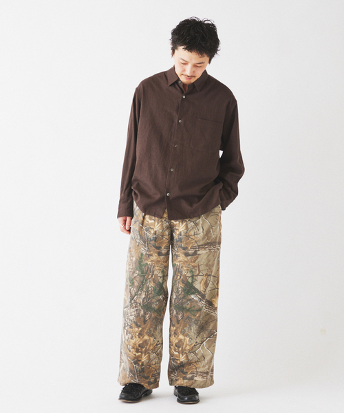 JOURNAL STANDARD relume(ジャーナルスタンダード レリューム)の「European Flax / ヨーロピアンフラックス リネン/レーヨン シャツ(シャツ/ブラウス・メンズ・アーミー/ブラウン/ネイビー/ホワイト系その他・LARGE/MEDIUM)」の8枚目の写真