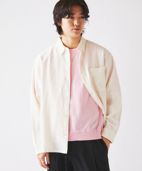 JOURNAL STANDARD relume（ジャーナルスタンダード　レリューム）の「European Flax / ヨーロピアンフラックス リネン/レーヨン シャツ（シャツ/ブラウス・メンズ・アーミー/ブラウン/ネイビー/ホワイト系その他・LARGE/MEDIUM）」の5枚目の写真