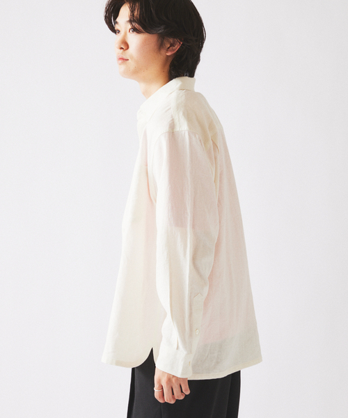 JOURNAL STANDARD relume（ジャーナルスタンダード　レリューム）の「European Flax / ヨーロピアンフラックス リネン/レーヨン シャツ（シャツ/ブラウス・メンズ・アーミー/ブラウン/ネイビー/ホワイト系その他・LARGE/MEDIUM）」の8枚目の写真