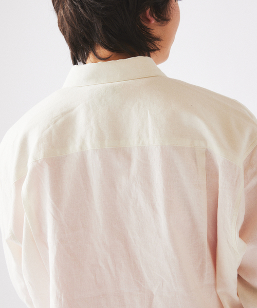 JOURNAL STANDARD relume（ジャーナルスタンダード　レリューム）の「European Flax / ヨーロピアンフラックス リネン/レーヨン シャツ（シャツ/ブラウス・メンズ・アーミー/ブラウン/ネイビー/ホワイト系その他・LARGE/MEDIUM）」の11枚目の写真
