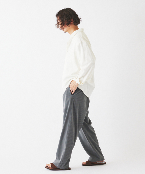 JOURNAL STANDARD relume（ジャーナルスタンダード　レリューム）の「European Flax / ヨーロピアンフラックス リネン/レーヨン シャツ（シャツ/ブラウス・メンズ・アーミー/ブラウン/ネイビー/ホワイト系その他・LARGE/MEDIUM）」の13枚目の写真