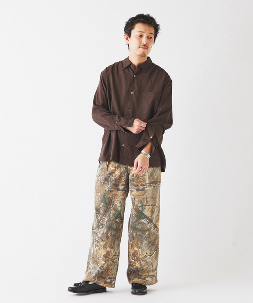JOURNAL STANDARD relume（ジャーナルスタンダード　レリューム）の「European Flax / ヨーロピアンフラックス リネン/レーヨン シャツ（シャツ/ブラウス・メンズ・アーミー/ブラウン/ネイビー/ホワイト系その他・LARGE/MEDIUM）」の22枚目の写真