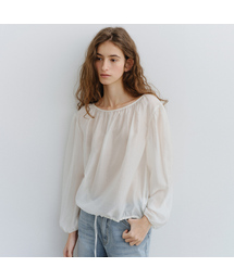 Sheer shirring blouse