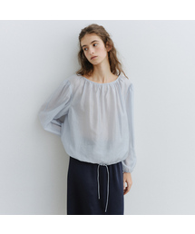 Sheer shirring blouse