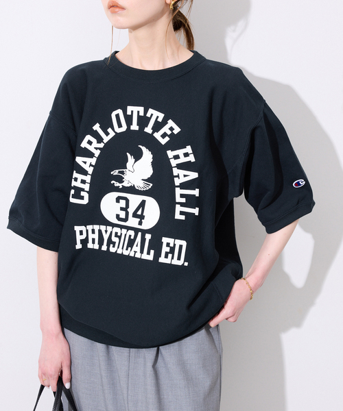 Champion(チャンピオン)の「Champion / チャンピオン 半袖スウェット C3-D004(Tシャツ/カットソー・レディース・ネイビー/ライトグレー・FREE)」の1枚目の写真