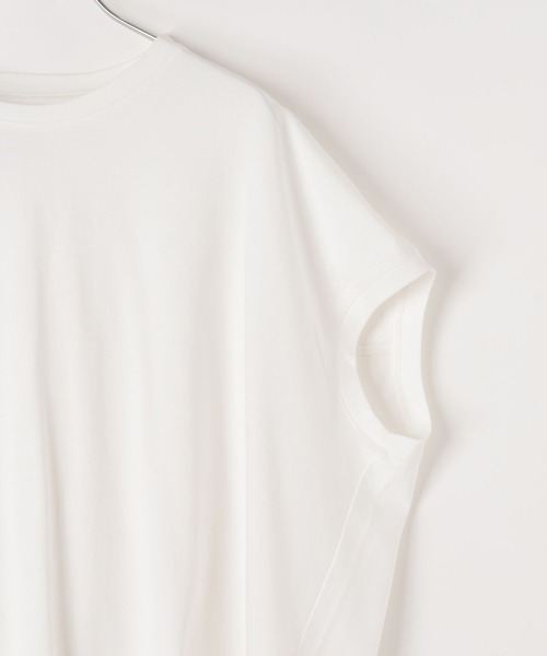 BAYFLOW（ベイフロー）の「[二の腕やヒップもカバー]シルケットドルマン半袖Tシャツ（Tシャツ/カットソー・レディース・カーキ/モカ/オフホワイト/ブラック・FREE）」の13枚目の写真