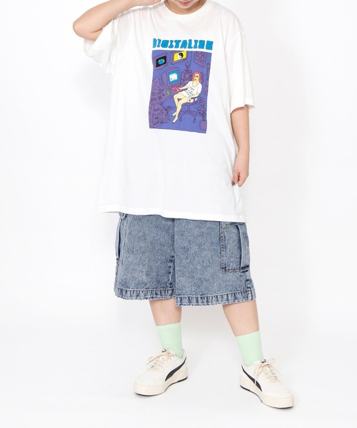 PUNYUS（プニュズ）の「デニムカーゴハーフパンツ（デニムパンツ・レディース・ブラック/ライトブルー・2/1/5/4/3）」の6枚目の写真