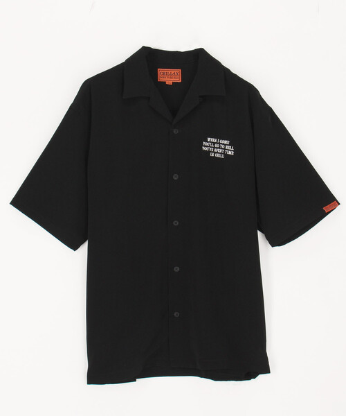 FREAK'S STORE(フリークスストア)の「限定展開 CHILLAX/チラックス シルキータッチ刺繍BIGシャツ(シャツ/ブラウス・メンズ・ブラック/ダークグレー/チャコールグレー・X-LARGE/LARGE/MEDIUM)」の4枚目の写真