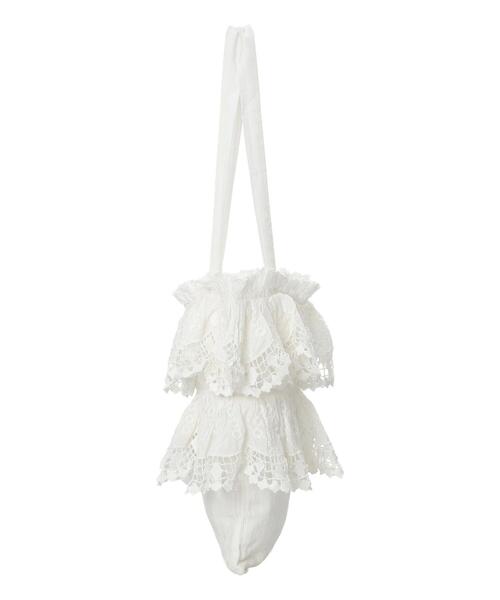 ツハルバイサマンサモスモス　スカラップ刺繍トートバッグ WHITE COLLECTION】スカラップ刺繍トートバッグ（ハンドバッグ