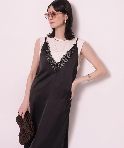 美品 Arpege story クロシェレースキャミ ブラック スタッフコーディネート】クロシェレースキャミ｜niji｜Arpege story