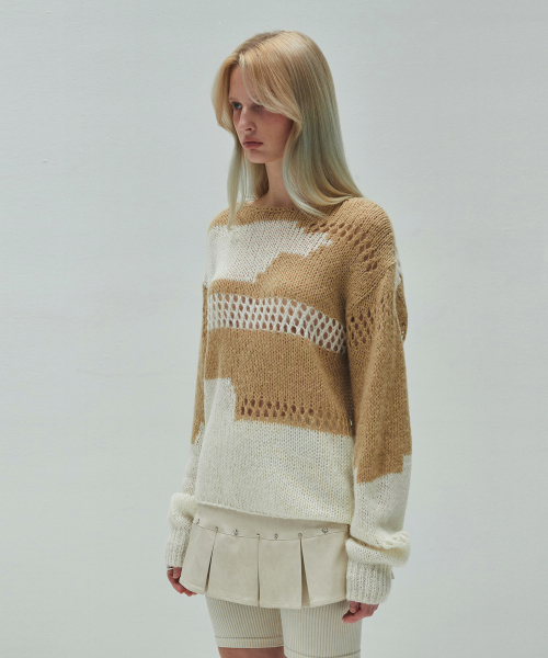 DIAGONAL(ダイアゴナル)の「LOOSE COLOR MIX KNIT (beige)(ニット/セーター・レディース・その他・FREE)」の2枚目の写真