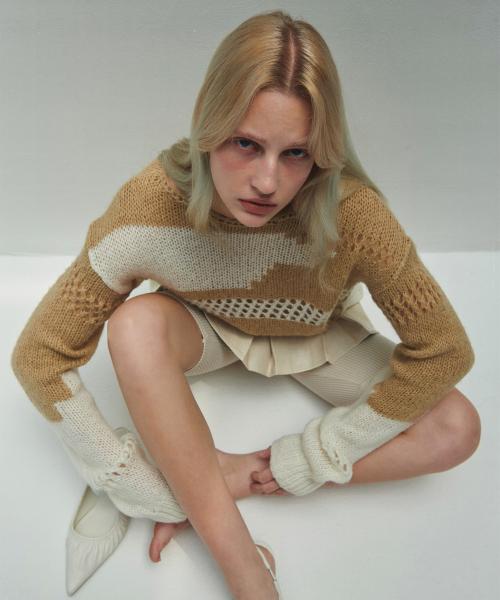 DIAGONAL(ダイアゴナル)の「LOOSE COLOR MIX KNIT (beige)(ニット/セーター・レディース・その他・FREE)」の4枚目の写真