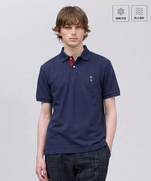 J.PRESS(ジェイプレス)の「1枚で品よく決まる【BULLDOG BOY / 8色展開】カノコレジメン ポロシャツ(Tシャツ/カットソー・メンズ・ブラック系/ローズ系/黄土色系/ライトグレー系/サックスブルー系/ホワイト系/ネイビー系/ライトグリーン系・SMALL/MEDIUM/LARGE/X-LARGE)」の6枚目の写真