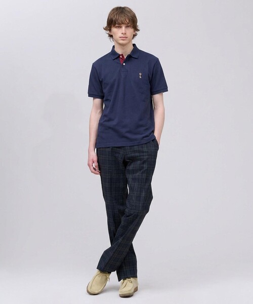 J.PRESS(ジェイプレス)の「1枚で品よく決まる【BULLDOG BOY / 8色展開】カノコレジメン ポロシャツ(Tシャツ/カットソー・メンズ・ブラック系/ローズ系/黄土色系/ライトグレー系/サックスブルー系/ホワイト系/ネイビー系/ライトグリーン系・SMALL/MEDIUM/LARGE/X-LARGE)」の12枚目の写真