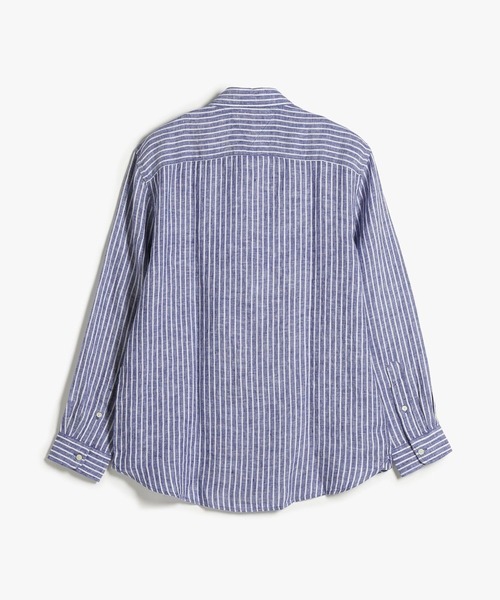 TOMMY HILFIGER(トミーヒルフィガー)の「ストライプ柄リネンボタンダウンシャツ(シャツ/ブラウス・メンズ・グレー/ブラウン/マルチ/その他1・SMALL/MEDIUM/LARGE/X-LARGE)」の9枚目の写真