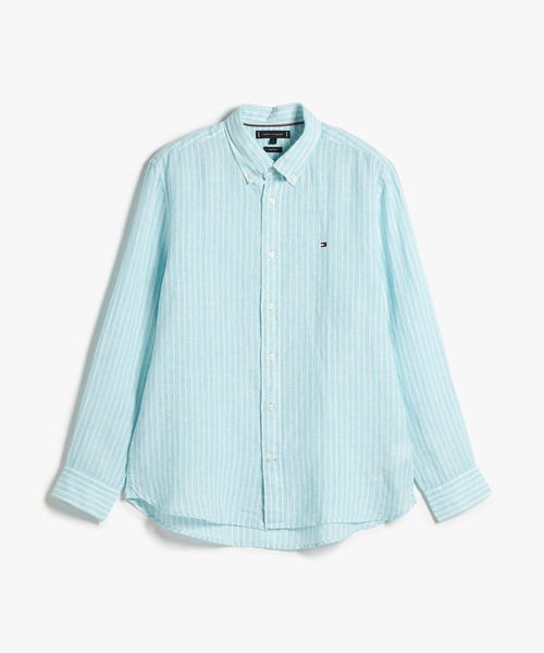 TOMMY HILFIGER(トミーヒルフィガー)の「ストライプ柄リネンボタンダウンシャツ(シャツ/ブラウス・メンズ・グレー/ブラウン/マルチ/その他1・SMALL/MEDIUM/LARGE/X-LARGE)」の13枚目の写真