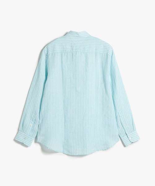 TOMMY HILFIGER(トミーヒルフィガー)の「ストライプ柄リネンボタンダウンシャツ(シャツ/ブラウス・メンズ・グレー/ブラウン/マルチ/その他1・SMALL/MEDIUM/LARGE/X-LARGE)」の14枚目の写真