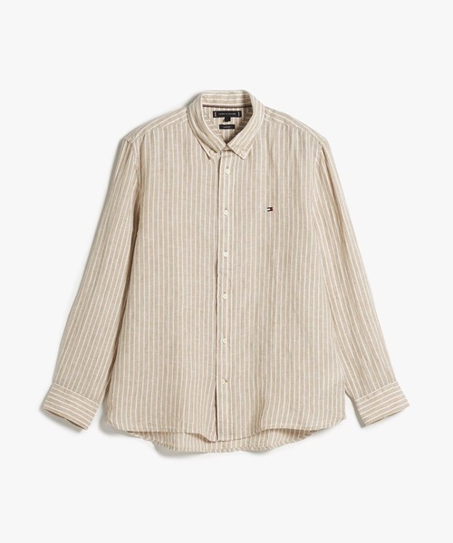 TOMMY HILFIGER(トミーヒルフィガー)の「ストライプ柄リネンボタンダウンシャツ(シャツ/ブラウス・メンズ・グレー/ブラウン/マルチ/その他1・SMALL/MEDIUM/LARGE/X-LARGE)」の18枚目の写真